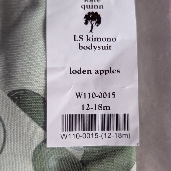 Kate Quinn long sleeve kimono bodysuit | loden apples | organic cotton interlock - Picture 3 of 15